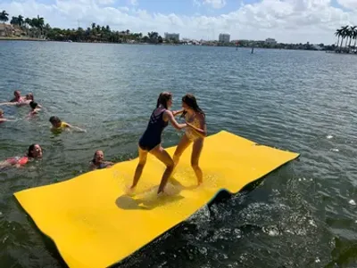 Lily pad float at the sandbar